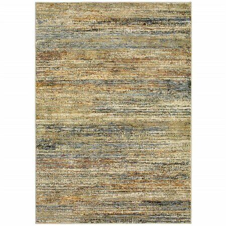 PLANON Abstract Area Rug - Gold & Green - 5 x 8 ft. PL3089095